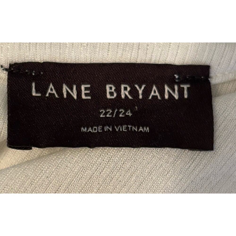 Lane Bryant Size 22/24 Metallic White Silver Festive Boat Neck Blouse Holiday - Picture 5 of 9
